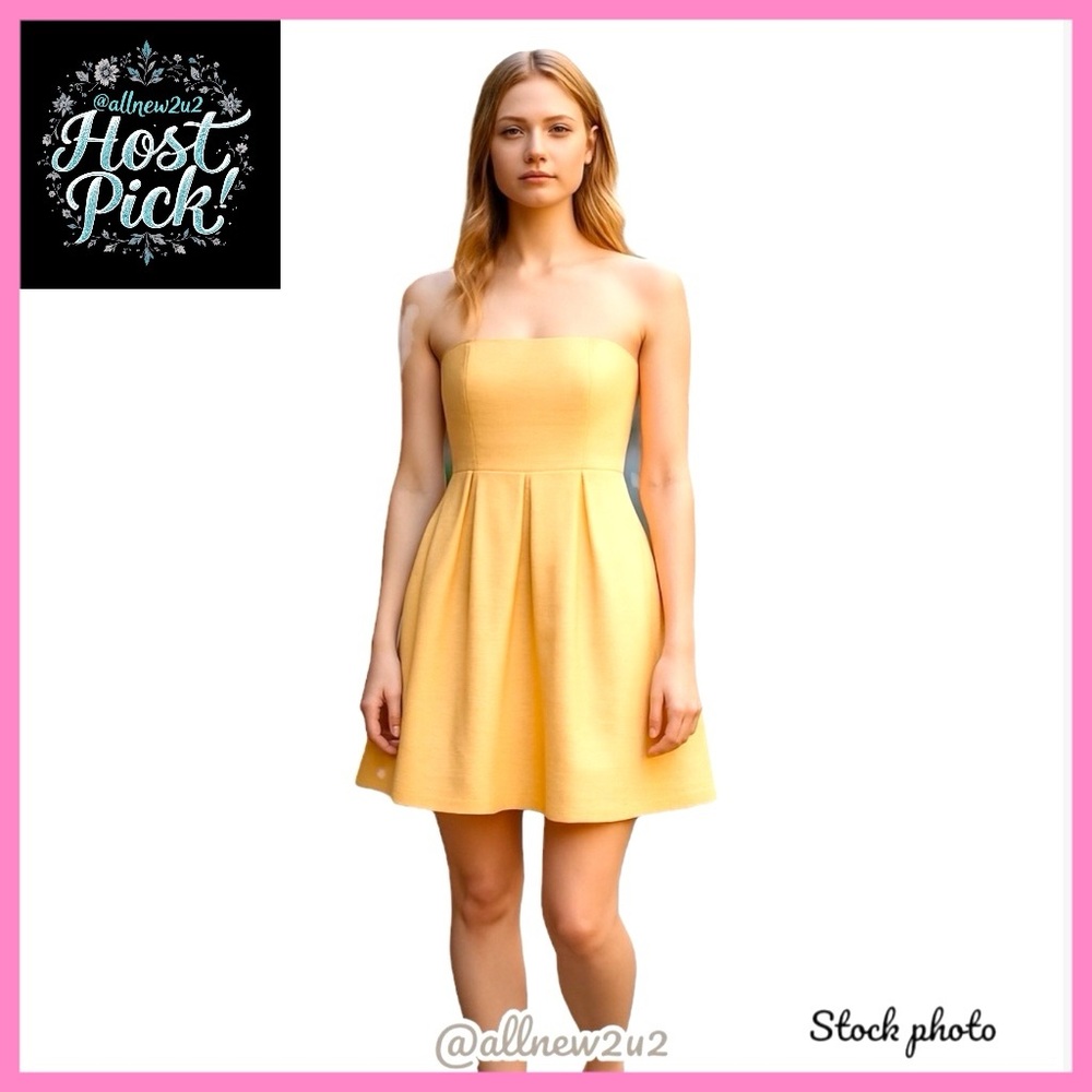 J. Crew Strapless Dress Size 10 Soft Yellow Peach Color